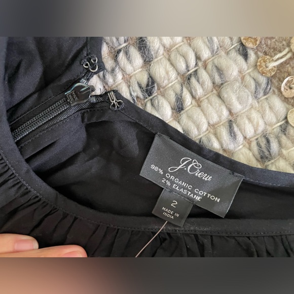 🖤 NWT J Crew black cotton gathered puff top sz 2 - Picture 3 of 9